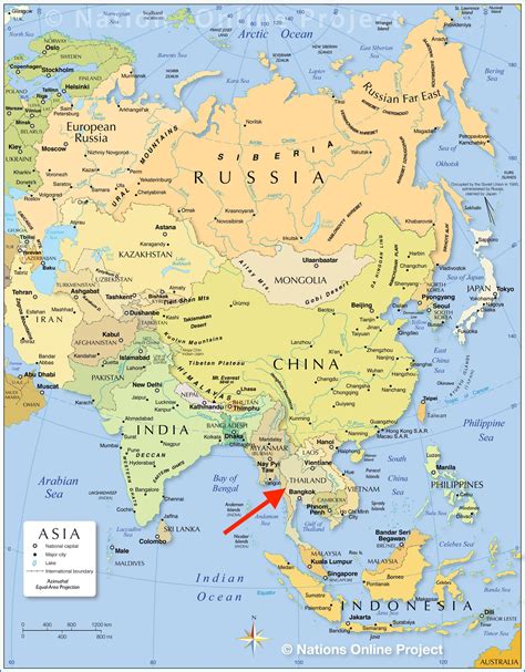 Таиланд на карте мира на русском