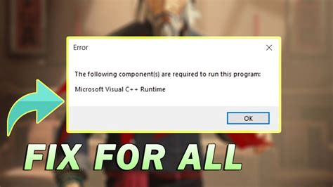 The following components are required to run this program microsoft visual c runtime