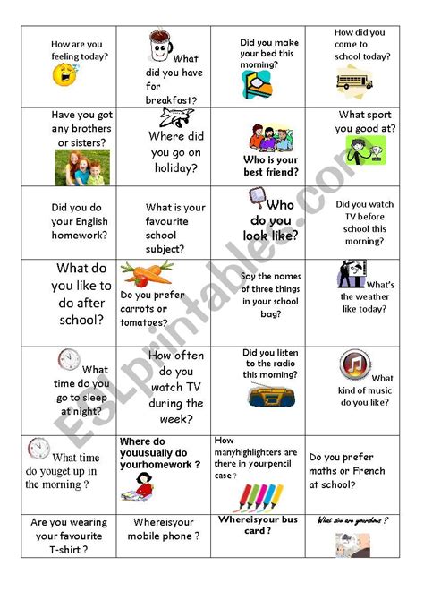 Warm up activities for english lessons