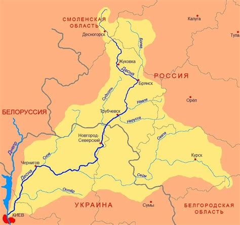 Десна река на карте