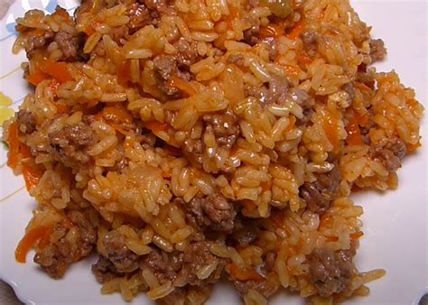 Рис с фаршем на сковороде рецепт